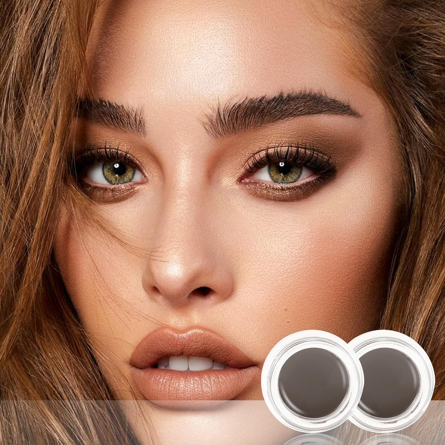 Boobeen 2 Pcs Eyebrow Pomade Cream, Waterproof Brow Pomade Gel High Pigmented Long-lasting for Natural Eyebrow Makeup, Suitable for Everyone