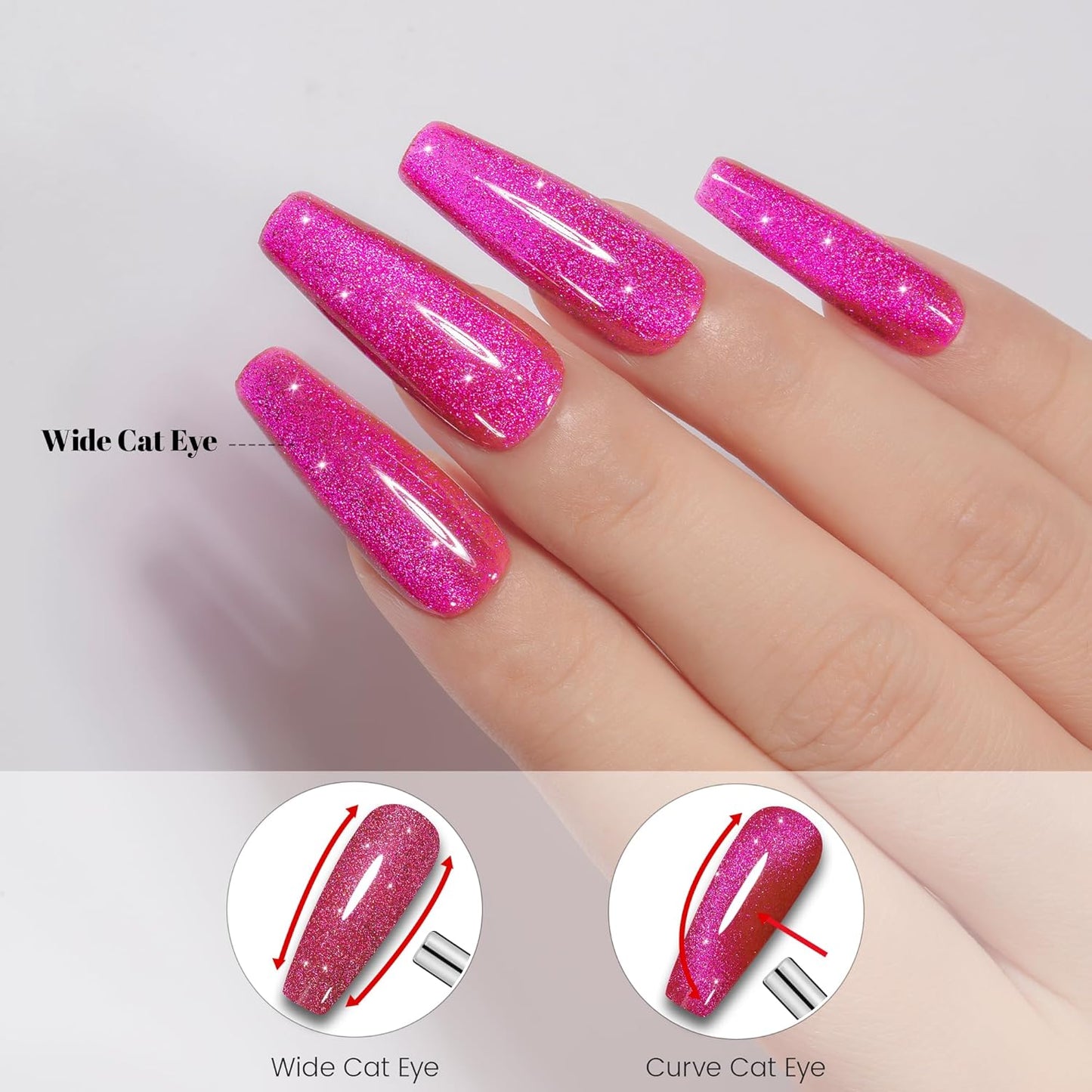 YTD Likomey Cat Eye Gel Nail Polish,15ml Orange Red Hot Pink Multi-Color Fall Winter UV Color Varnish with Magnet Stick,MY390