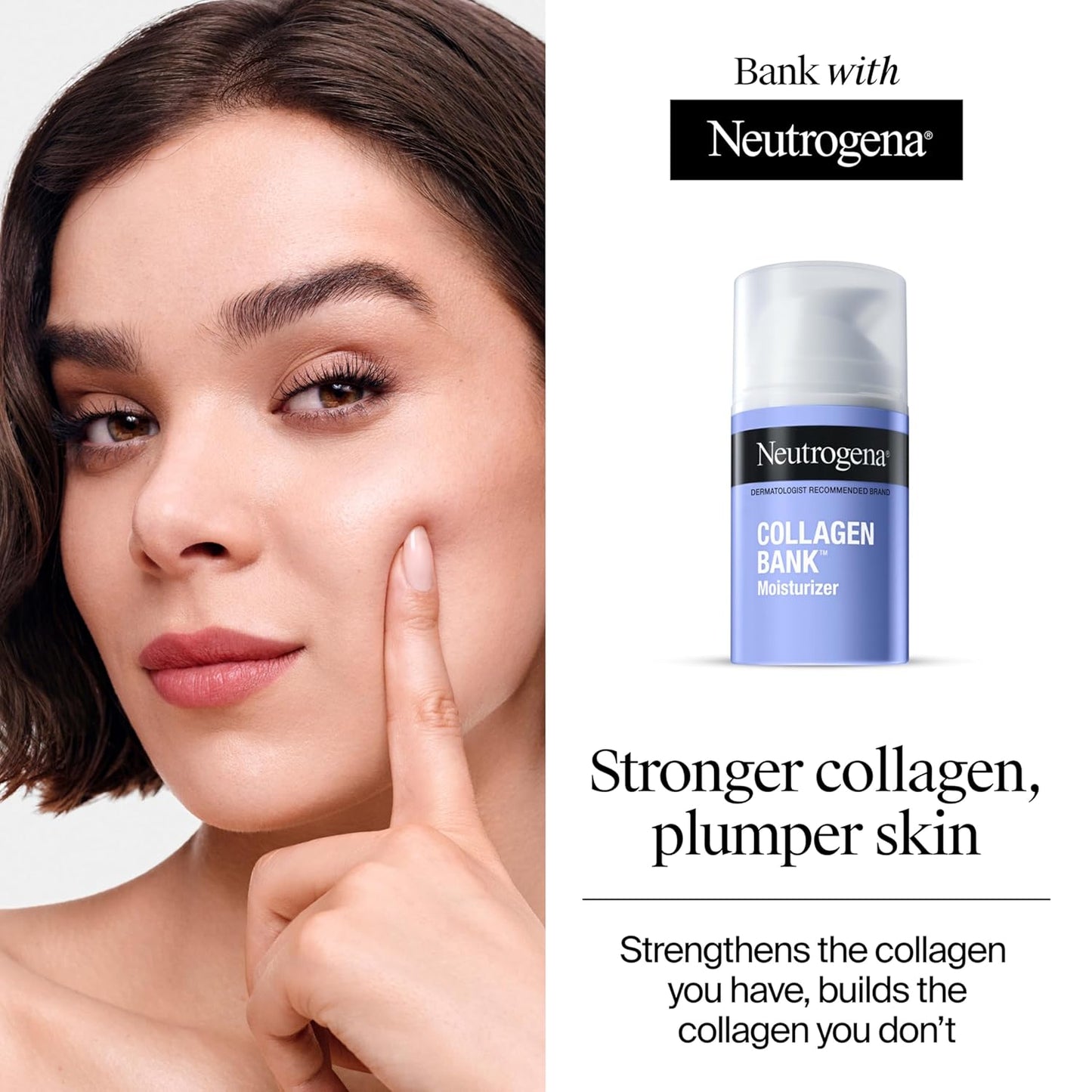 Neutrogena Collagen Bank Face Moisturizer, Larger Size Anti-Aging Face & Neck Collagen Cream, Bakuchiol, Face Lotion Supports Skin’s Natural Collagen for Visibly Plump Skin, 2.7 fl. oz