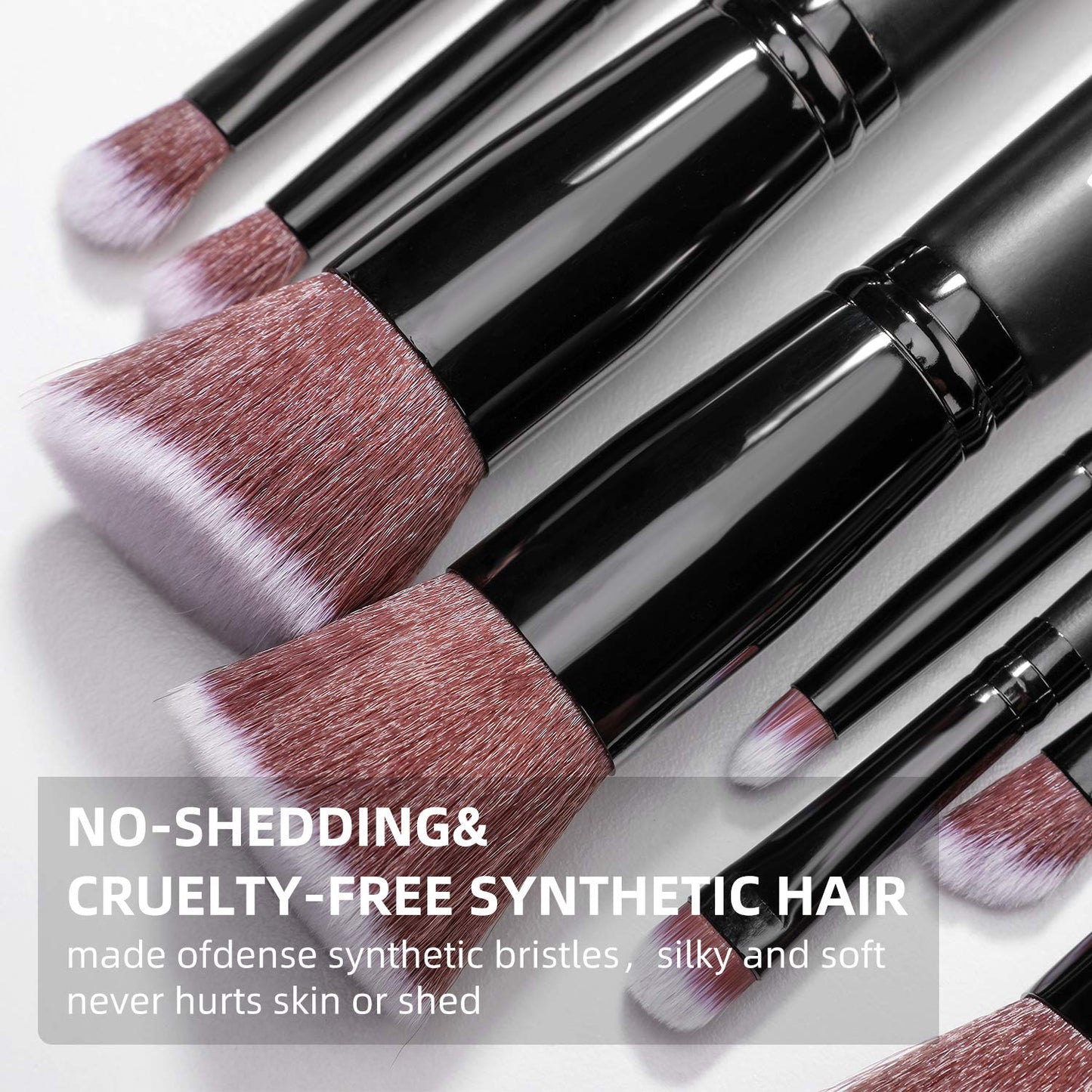 Makeup Brushes BS-MALL Premium Synthetic Foundation Powder Concealers Eye Shadows Makeup 14 Pcs Brush Set, Rose Golden, with Case (Black)