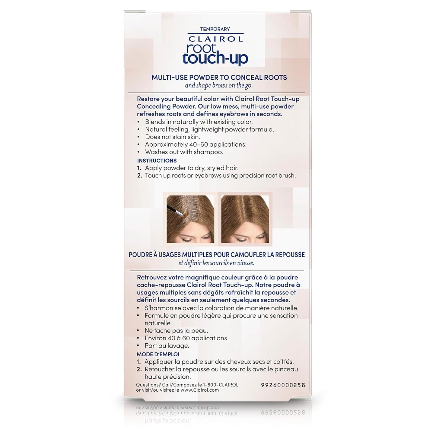 Clairol Root Touch-Up Temporary Concealing Powder, Light Brown Hair Color, Pack of 1