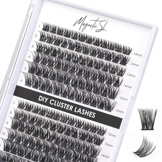 Lash Clusters 144 Pcs Individual Lashes Clusters Eyelash Extensions False Eyelashes DIY Lash Extension Reusable False Eyelashes Natural Look Mix 10-16mm C D Curl-DM01