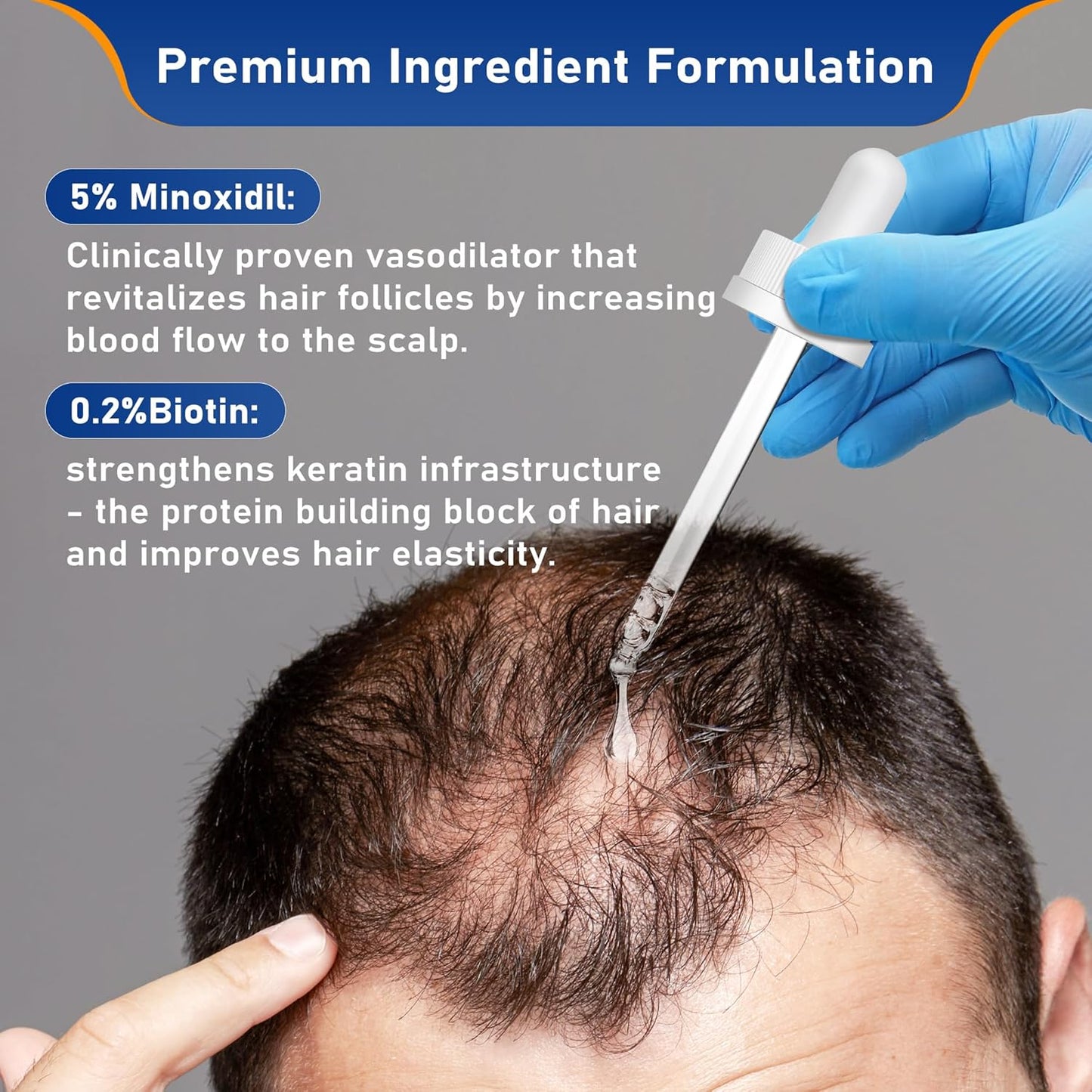 5% Minoxidil for Men Hair & Beard Growth Kit, Minoxidil for Women Hair Growth Serum, Extra Strength Hair Loss Treatment for Thinning Hair, Promotes Thicker Fuller Regrowth, Nourishes Scalp, 3 × 2oz