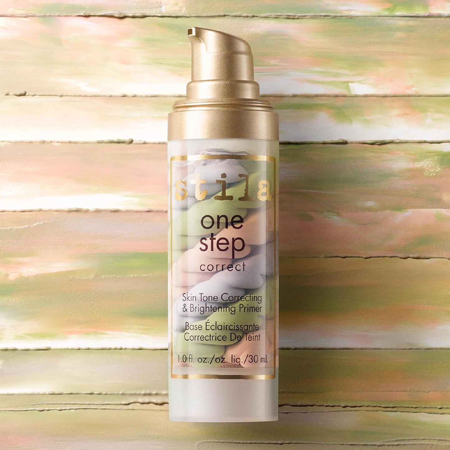 stila One Step, Color Corrector & Brightening Primer Facial Serum to Even Skin Tone, Moisturize & Hydrate, Oil-Free Makeup 1 Fl. Oz.