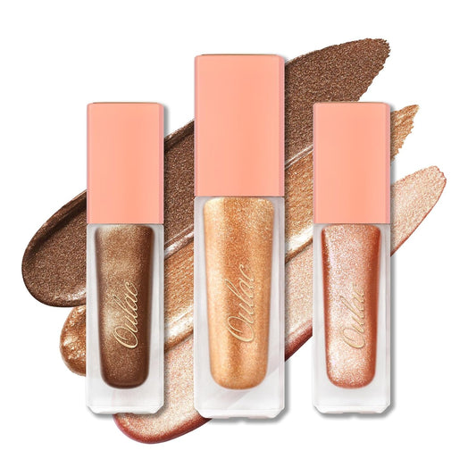 Oulac Liquid Glitter Eyeshadow Liquid Shimmer Eyeshadow Liquid Eyeliner Non-sticky One-Swipe Coverage with Quick-Drying Crease-resistant Formula Set 3 | alldaygood beauty