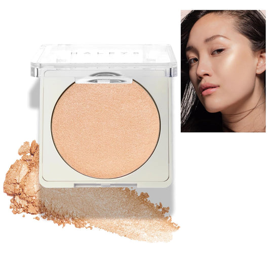 HALEYS Smoothing Highlighter Powder, Re-fract, Illuminating, Lightweight, Non-Caking, Smooths, Blurs, Long lasting, Nourishing & Skin-Softening, Infused with Spherical Powder, Macadamia Oil, V+CF | alldaygood beauty