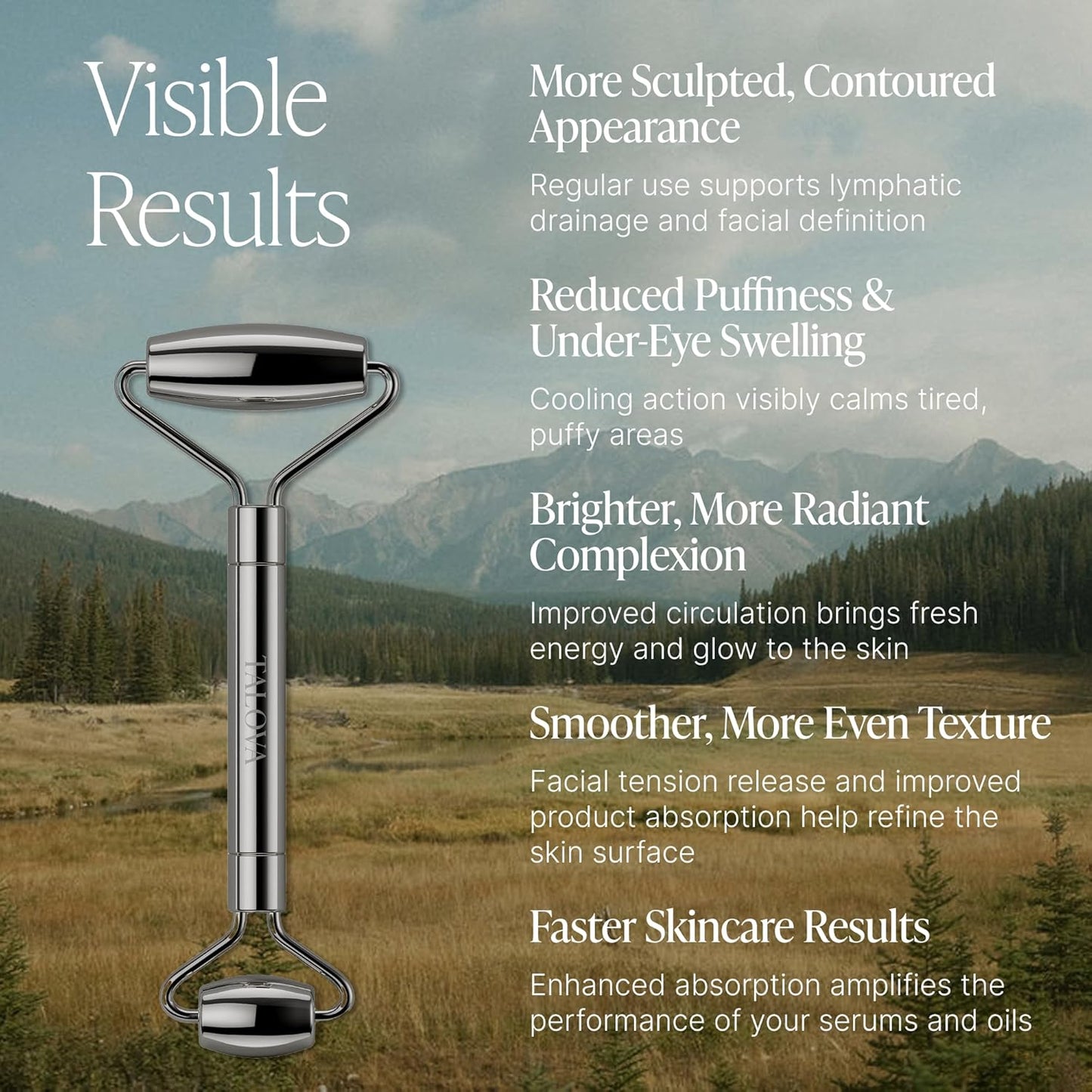 304-Grade Stainless Steel Facial Roller, Face Roller for Eyes, Double Chin, Jawline & Neck, Reduce Puffiness & Improve Wrinkles, Massage Tool for Anti-Aging, Lifting & Lymphatic Drainage