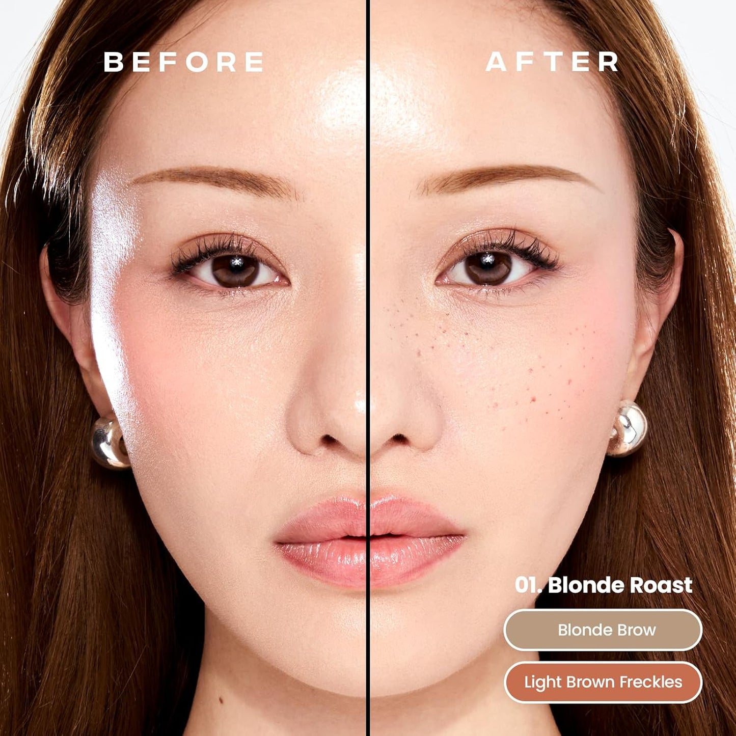 Sacheu Brow & Freckle STAY-N Tinted Eyebrow Gel & Faux Freckle Pen — 2-in-1 Longwear Water Resistant Brows Tint, Cruelty-Free & Vegan, Blonde Roast