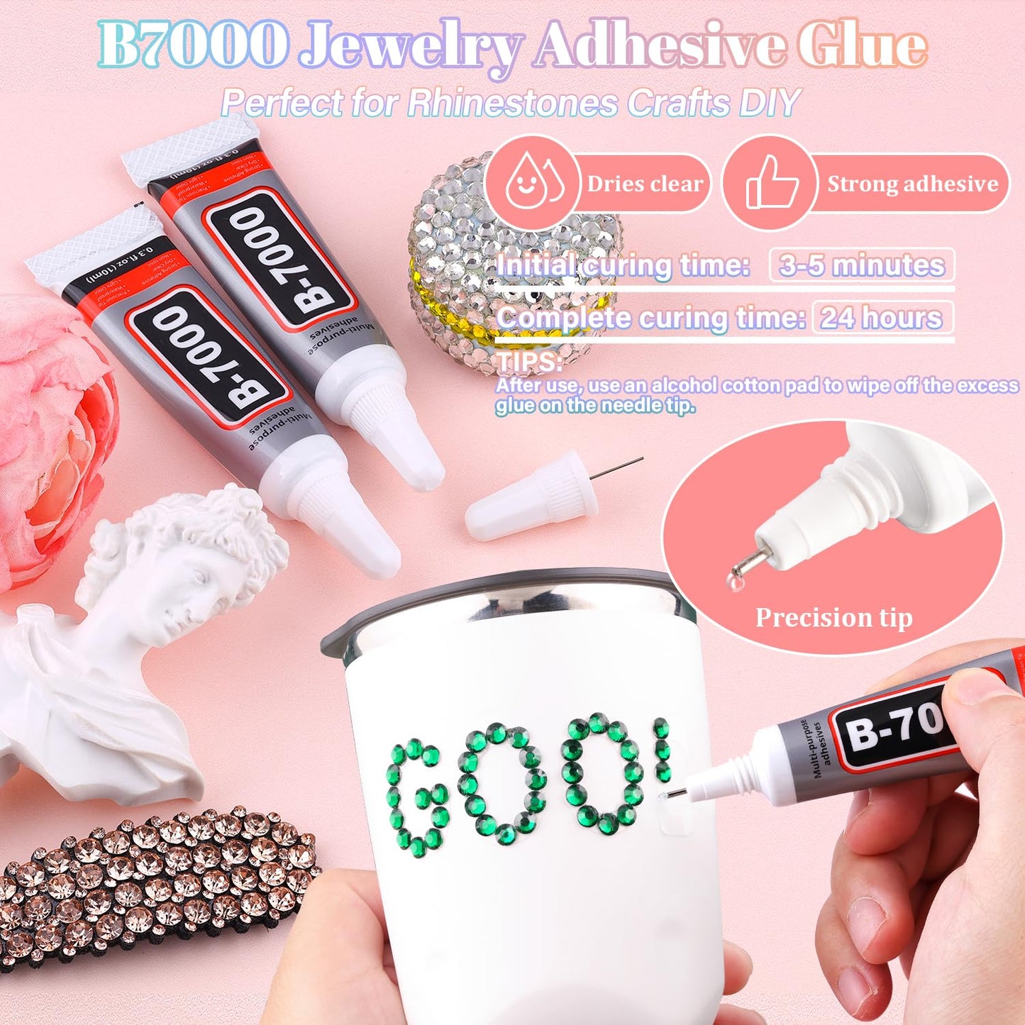 30000Pcs Resin Emerald Green Rhinestones for Bedazzling Crafting with b7000 Jewelry Glue, Bulk Flatback Gems Bedazzler Kit for Crafts Clothes Shoes Fabric Nail Diamond Art, Assorted Size 2/3/4/5/6mm