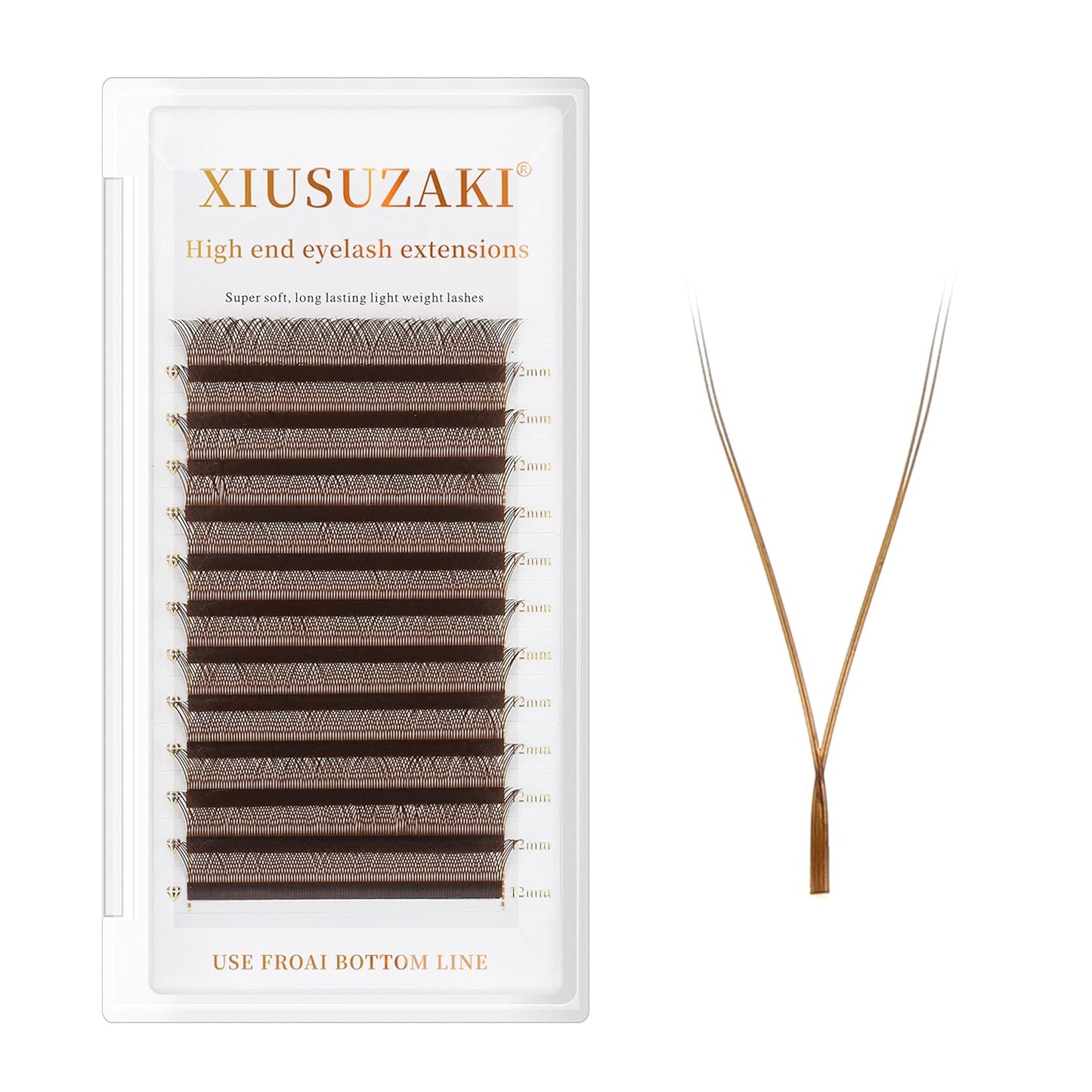 YY Lash Extensions Brown Eyelash Extensions Y Shape 0.07mm Thickness D Curl Mix 8-15mm Premade Fans Lashes Easy Fan Volume Lashes Individual Lashes(Brown-YY-0.07-D,8-15mm)