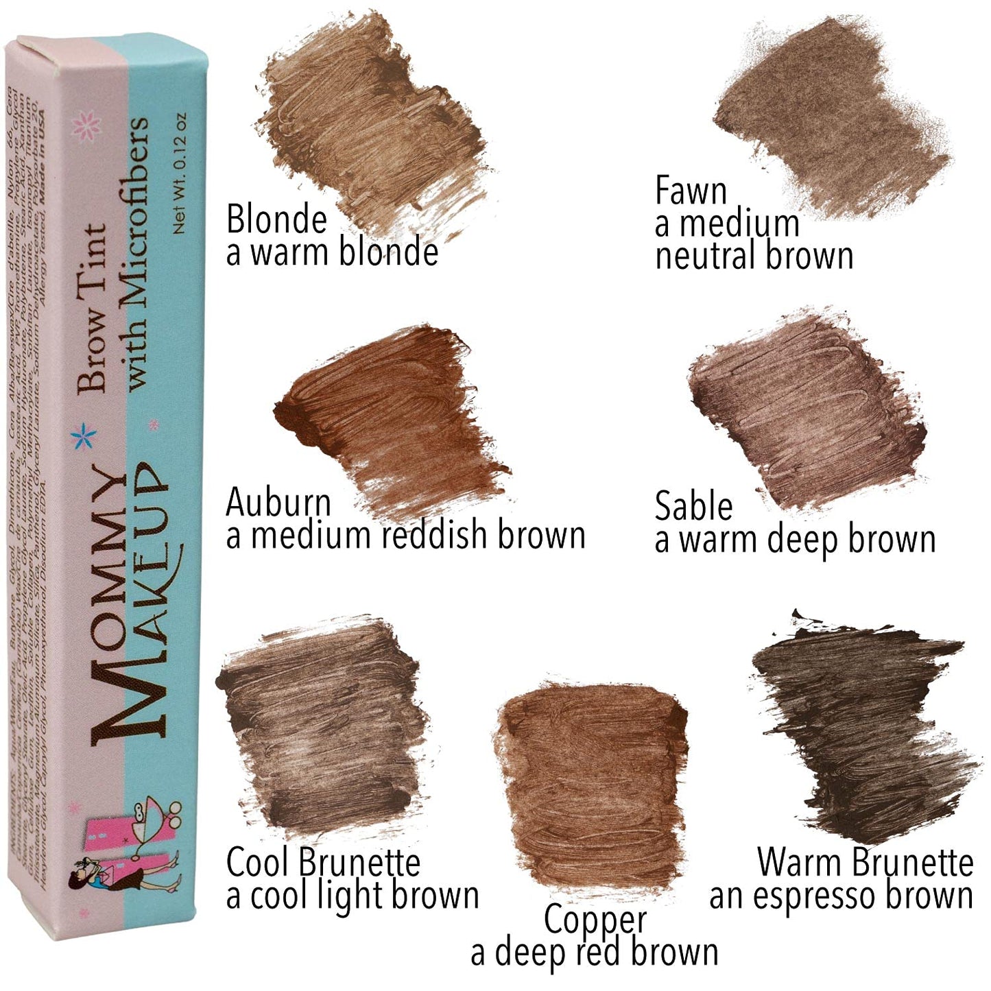 Brow Tint with Microfibers - 4-in-1 Tinted Eyebrow Gel to Groom, Hold, Sculpt & Color Your Brows, Covers Gray Hair - Water Resistant, Clump-Free, Long Lasting (Copper) by Mommy Makeup
