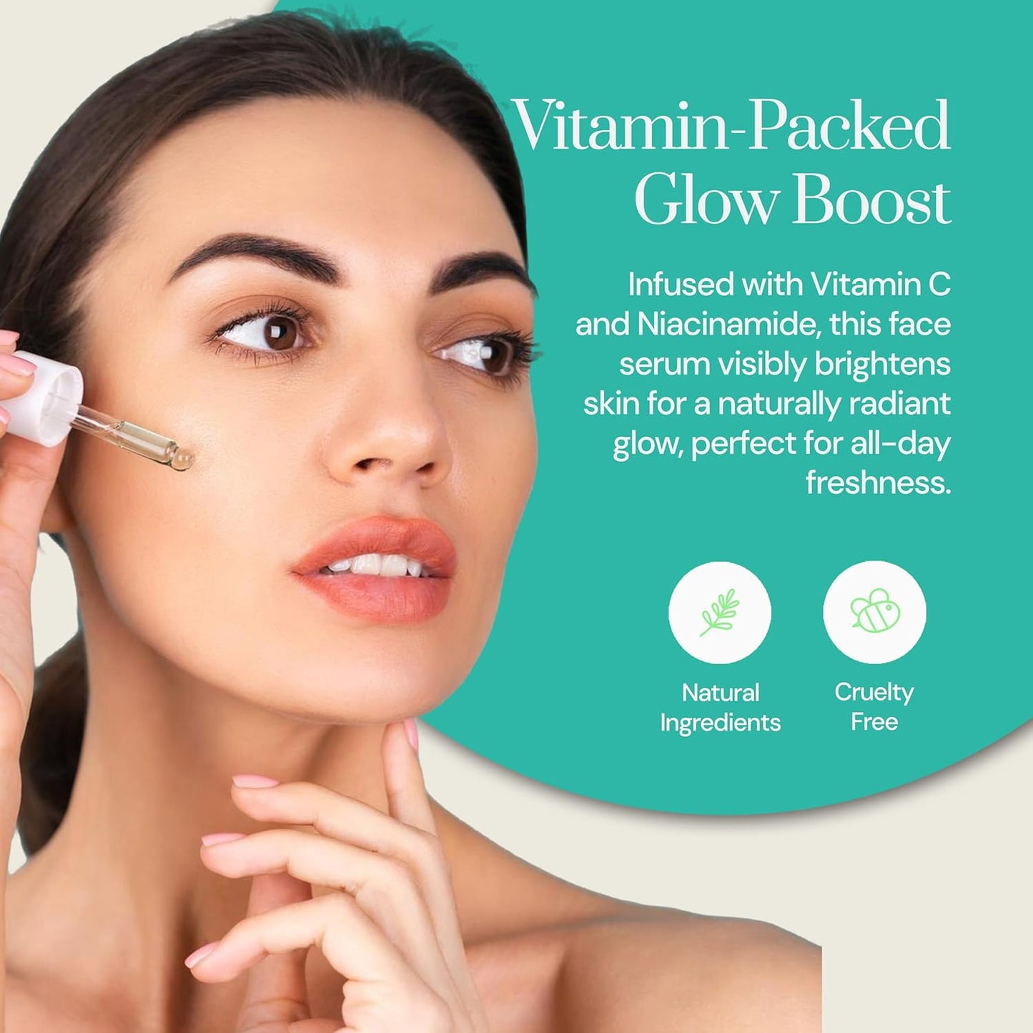 Soapstones Natural Glo Facial Serum - Niacinamide and Hyaluronic Acid Vitamin C Serum - Bilberry, Sugar Cane, Maple, Lemon and Orange Extracts Infused Face Serum