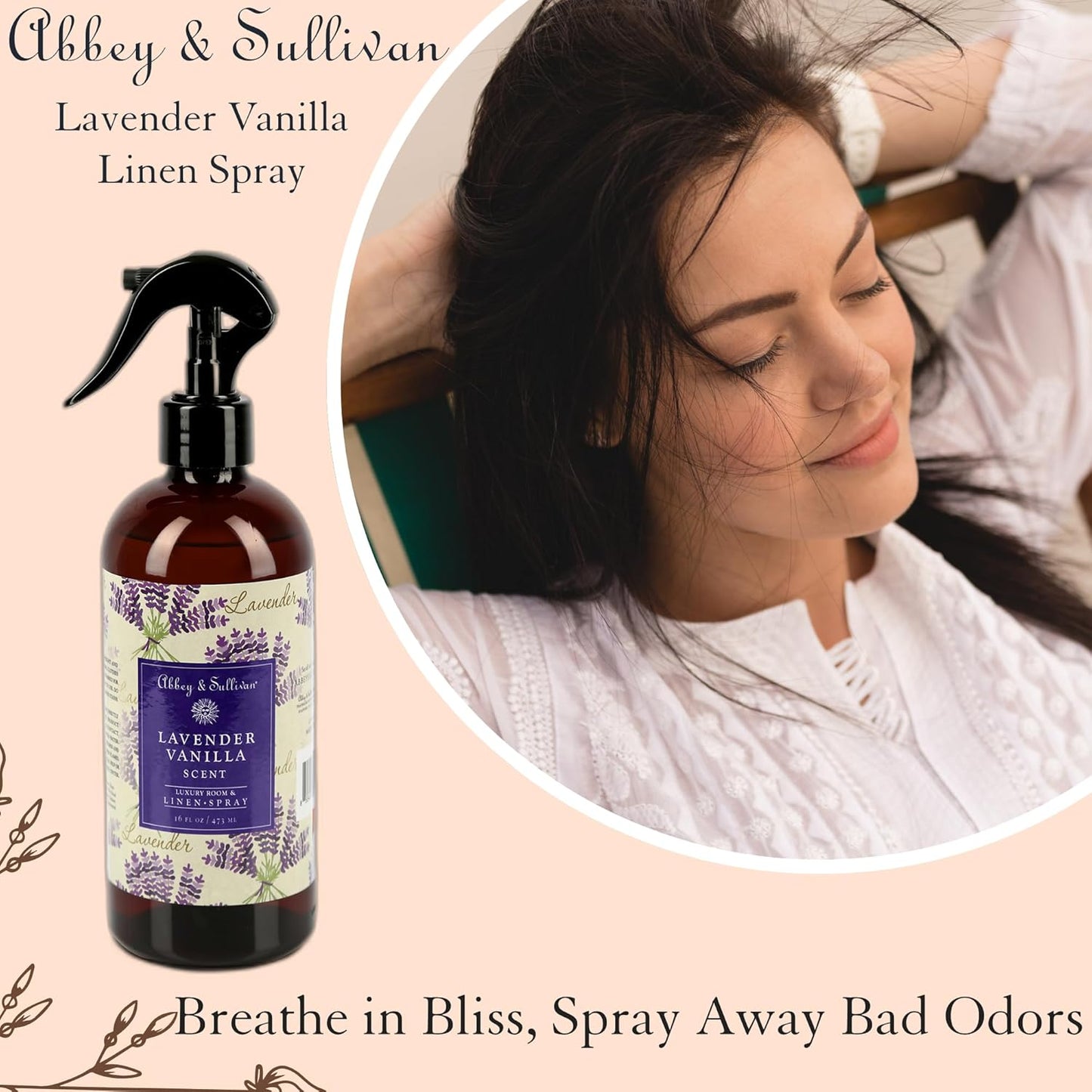 Abbey & Sullivan Linen Spray, Lavender Vanilla, 16 oz.