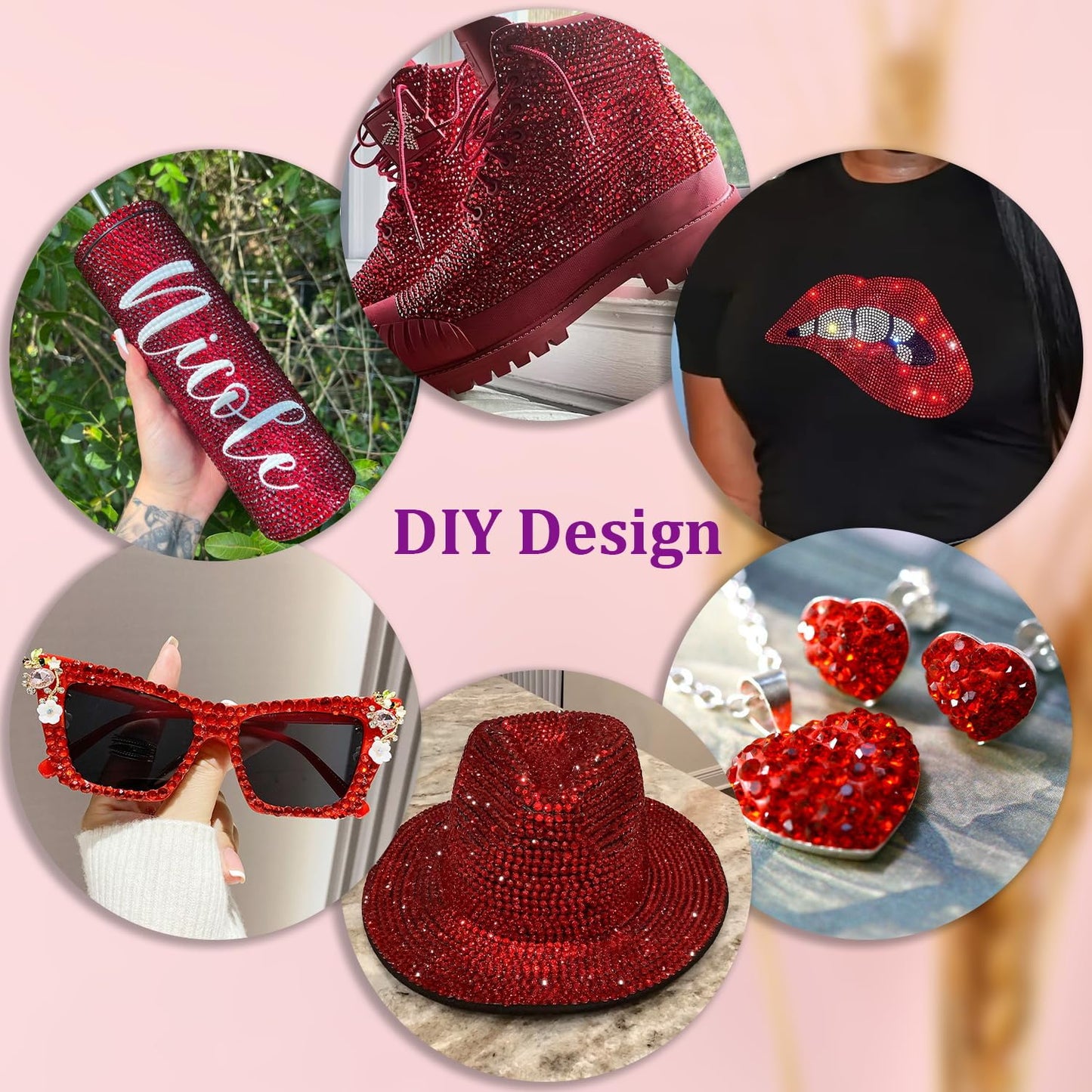 25000Pcs Resin Rhinestones for Crafting, Red 2-6mm Mixed Sizes Non Hotfix Flatback Gems, Bedazzling Crystal for DIY Crafts Clothing Tumblers Mugs Shoes Fabric Nail Art