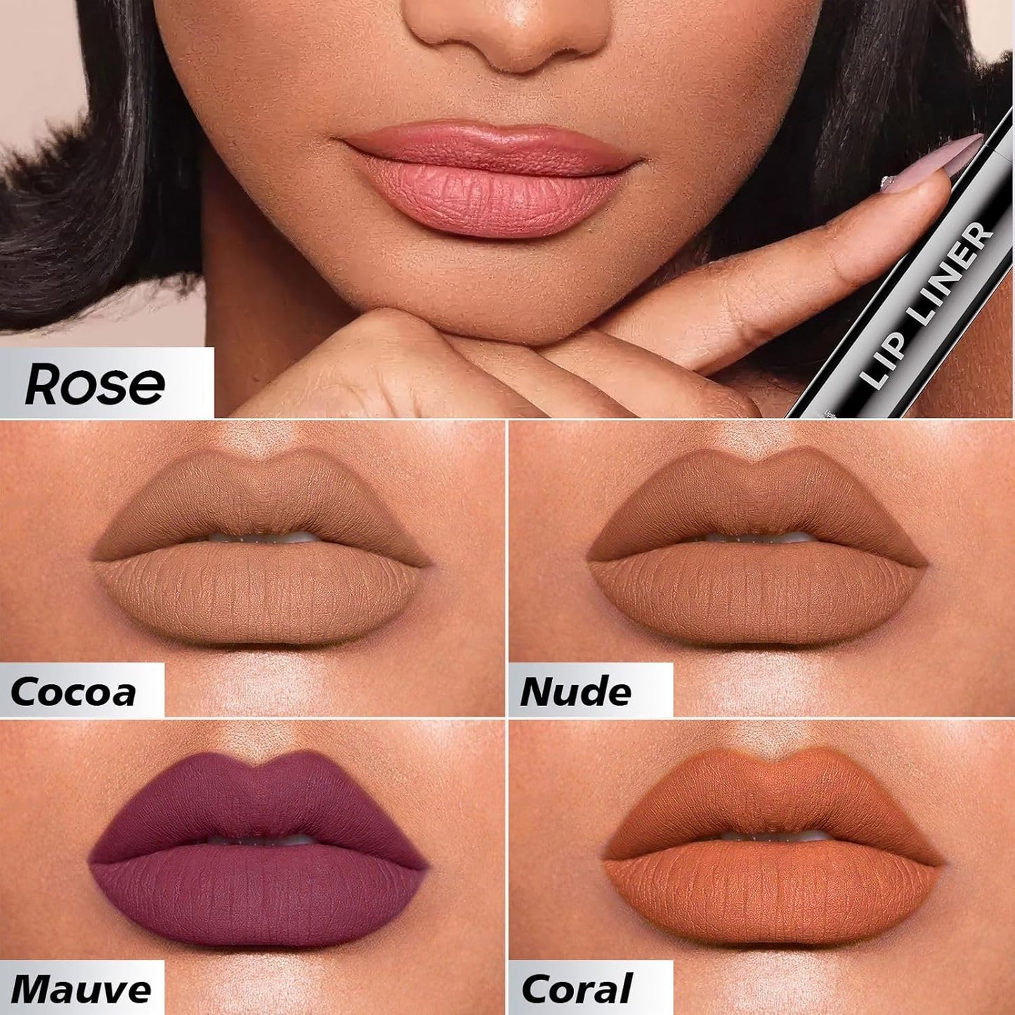 Lip Liner Stain Peel off - Waterproof & Long Lasting Peel Lip Stain Non-Stick Cup, Enhancing Complexion & Nourishing for All Skin Types, Create A Natural Lip Color (Rose, 1 Count)