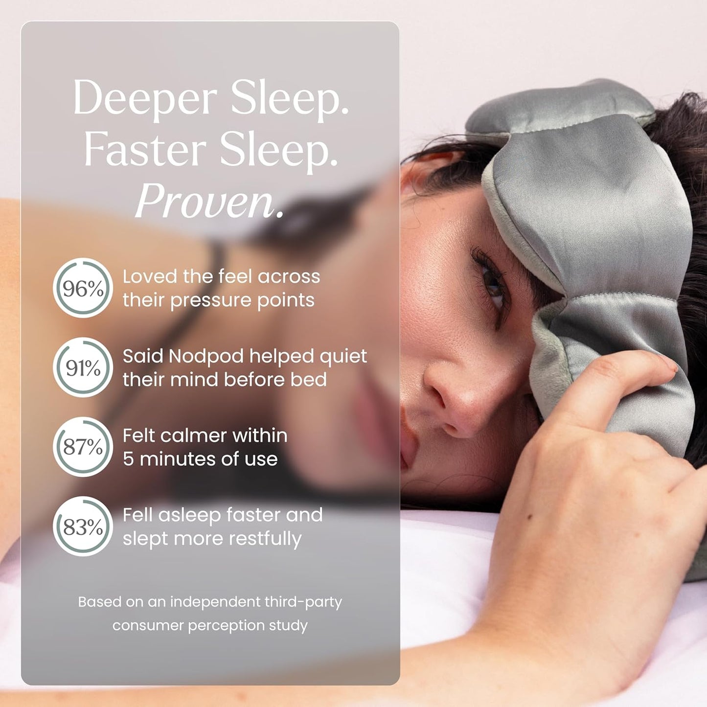 Nodpod Gentle Pressure Silk Sleep Mask | Patented Light Blocking Design for Sleeping, Travel & Relaxation | Bead Filled, Machine Washable (Willow)