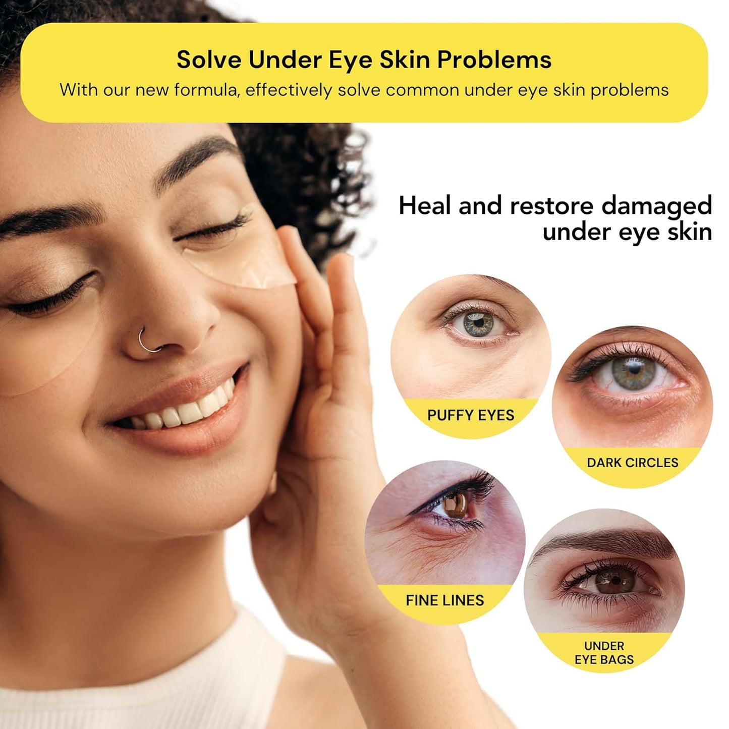 Under Eye Patches - 60 Pcs - Anti-Aging Collagen Eye Mask for Dark Circles, Puffiness & Wrinkles, Refreshes Skin