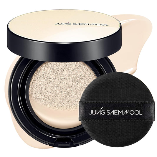 JUNG SAEM MOOL Essential Skin Nuder Cushion 10W Shell 0.49 Fl Oz, No Refill, Natural Radiant Finish Cushion Foundation with Buildable Coverage, Lightweight Texture, Korean Foundation Makeup | alldaygood beauty