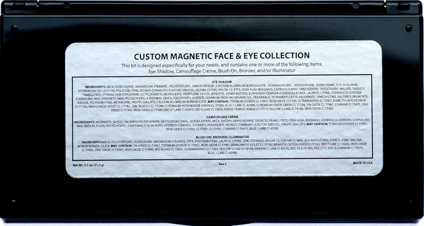 Matte Black, Medium Brown and Off White Vegan Eyeshadow Trio Palette; Talc, Paraben & Cruelty Free