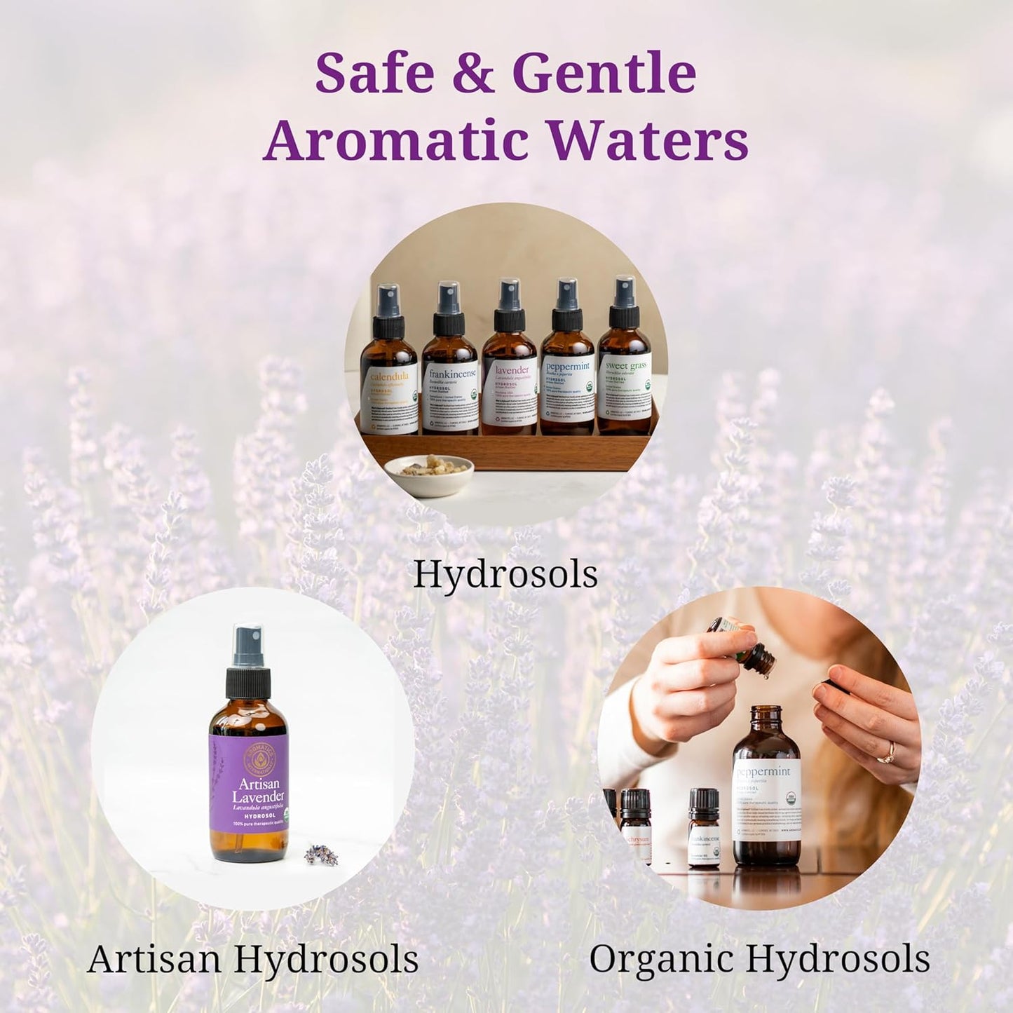 Aromatics International Lavender Blood Orange & Spearmint Hydrosol 100ml | Aromatic Blend Mist for Refreshing Spaces