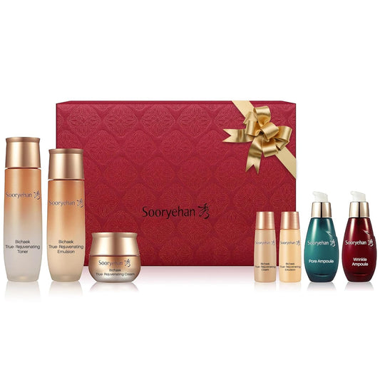SOORYEHAN Bichaek True-Rejuvenating Skincare Special Set (430 ml/14.54 fl oz) - Skin Elasticity, Wrinkle and Pore Improvement, Korean Medicine Extracts