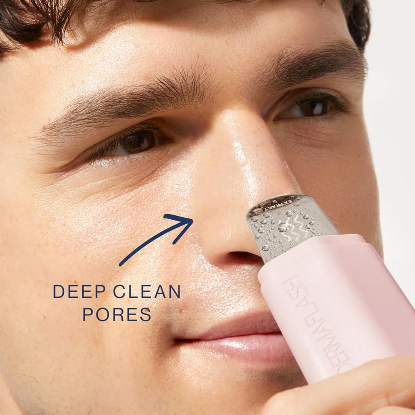 DERMAFLASH DERMAPORE+ Skin Care Device, Ultrasonic 2-in-1 Pore Extractor and Skincare Infuser, Blush