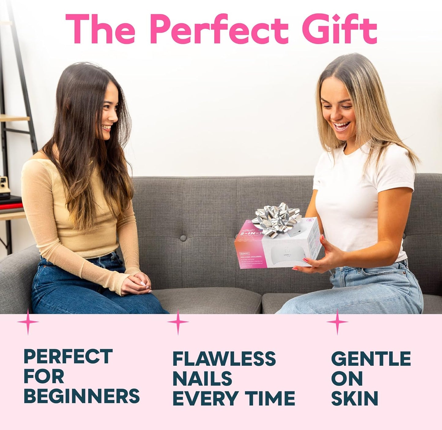 SUNUV UV LED Nail Lamp, Nail Dryer for Gel Polish UV Light for Nails with Sensor 2 Timers SUN9C Pink Gift for Women Girls