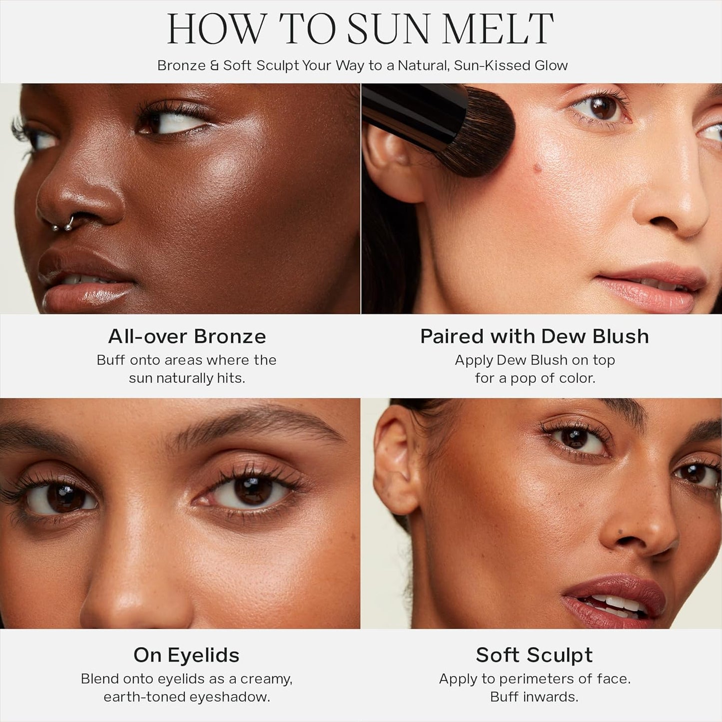 Saie Sun Melt Cream Bronzer - Buildable Balm Face Bronzer for Effortless Sculpting - Cream Contour Enriched with Vitamin C, Nourishing Skincare Ingredients & a Natural Finish - Tan Bronze (1 oz)