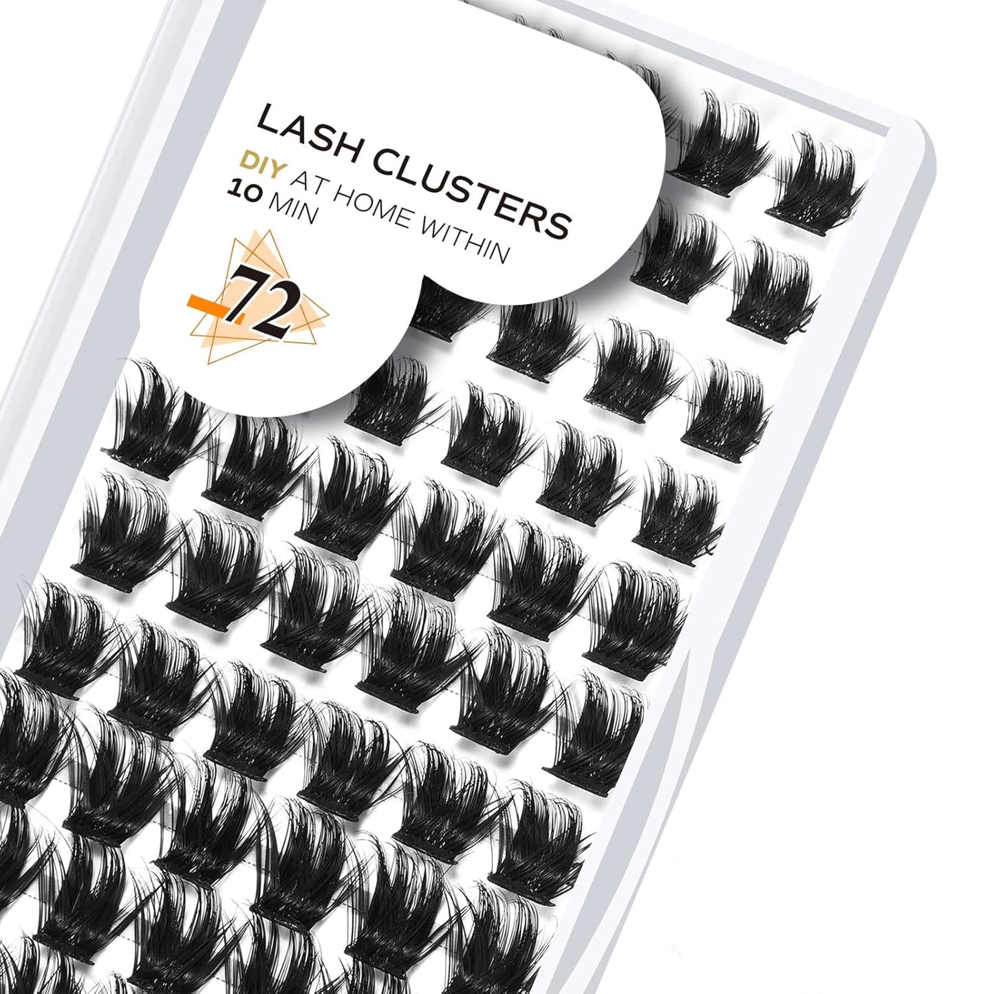 Lash Clusters B53 D Curl 14mm DIY Eyelash Extensions 72 Clusters Lashes B&Qaugen Volume Individual Lashes Eyelash Clusters Extensions Individual Lashes Cluster DIY at Home (B53,D-14mm)