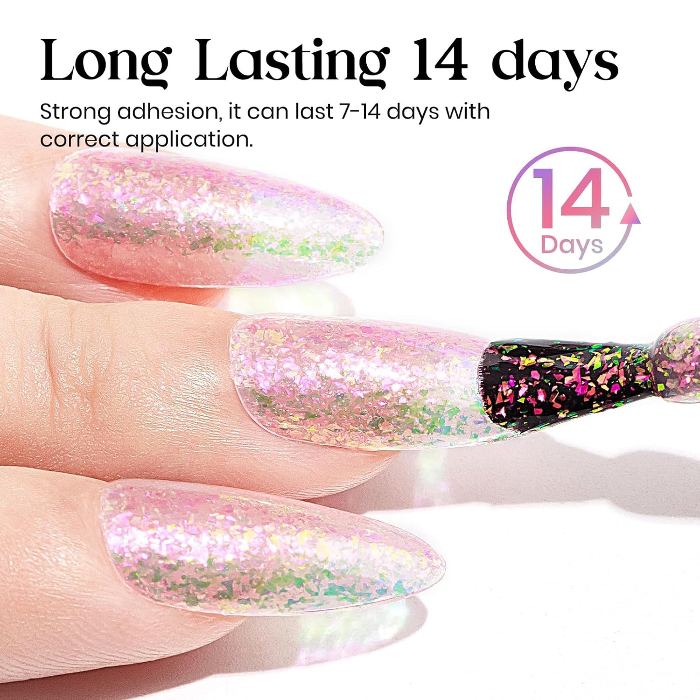 MIZHSE Nail Polish: 15Ml Mermaid Pearl Nail Polish Pink Aurora Sequins Effect Nail Polish, Fingernail and Toenail Polish Glossy Long Lasting Nail Polish Trendy DIY at Home Nail Gift Spree