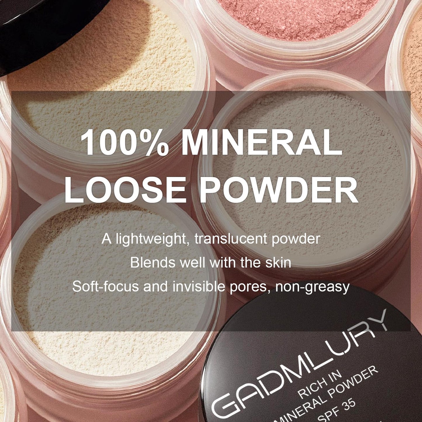 Mineral Setting Powder, SPF 35, Sunscreen Translucent Face Loose Blurring FinishingPowder, Sheer Coverage, Weightless and Oil Control. Extend Base Makeup (#01 Veil Translucent Setting Makeup)