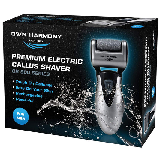 Electric Callus Remover: Rechargeable Electronic Foot File CR900 by Own Harmony(Tested Most Powerful) Best Pedicure Tools w 3 Rollers Professional Pedi Feet Care Sander for Cracked Heels and Hard Skin