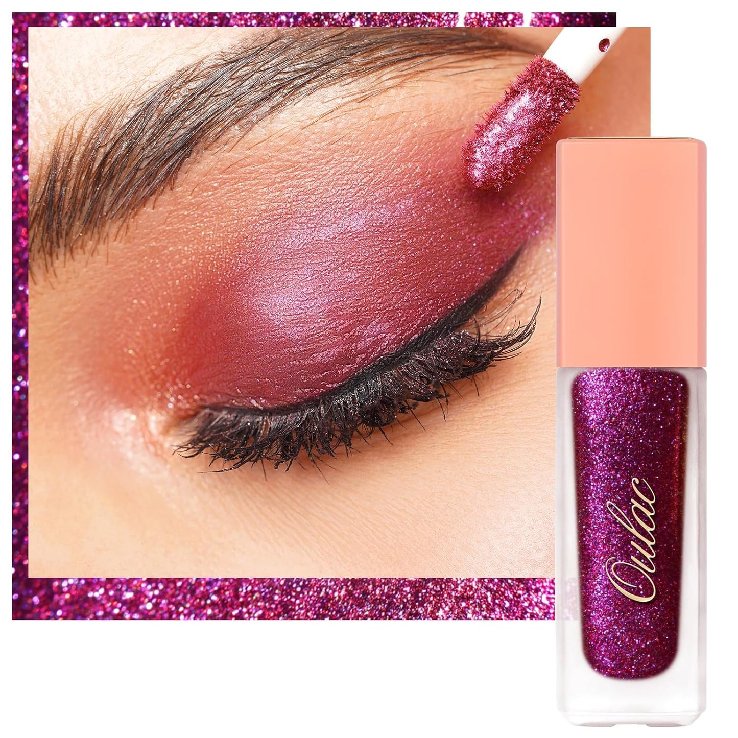 Oulac Green Liquid Glitter Eyeshadow&Eyeliner–Smooth Shimmer Eye Makeup with Sparkle Finish,All-Day Wear Lightweight Buildable Formula,Easy to Use Smudge-Proof,Gifts for Women 5.4g (06) Chaotic Love