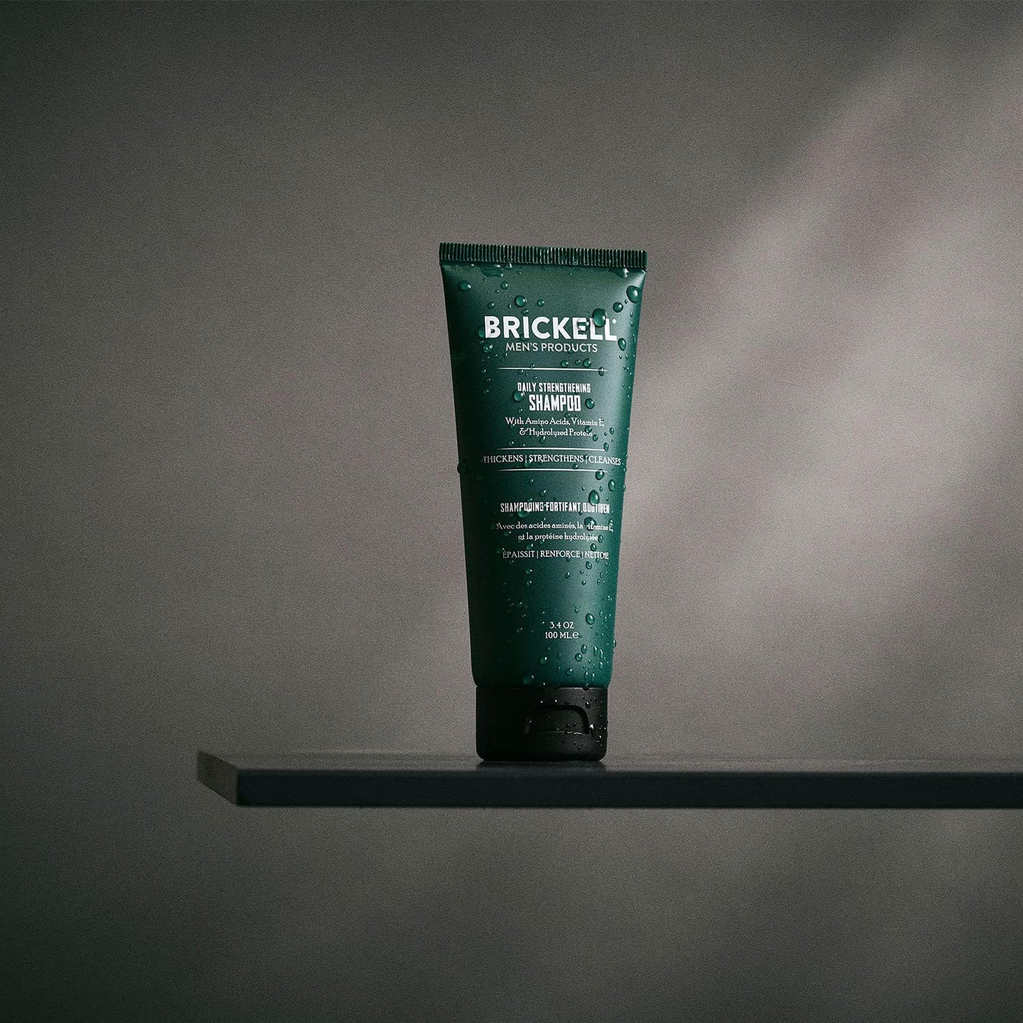 Brickell Men's Products Daily Strengthening Shampoo for Men, Natural and Organic Featuring Mint and Tea Tree Oil To Soothe Dry and Itchy Scalp, Sulfate Free and Paraben Free, 3.4 Ounce, Scented