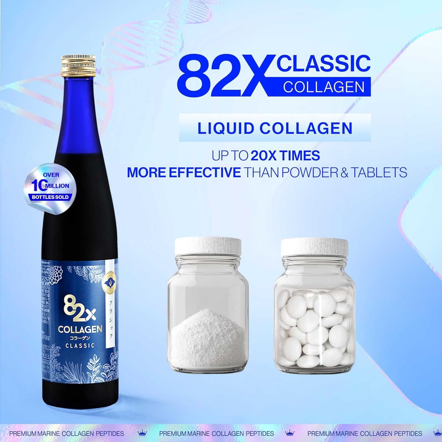 82X Classic Collagen - Marine Fish Tuna Collagen Peptides Liquid Drink for Skin Hair Nails from Japan with 82 Fermented Plants, Vitamins, Minerals & Supplements