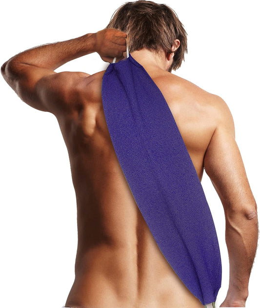 Evridwear Exfoliating Back Scrubber with Handles Two Sides for Body Shower Deep Cleans Skin Massages Invigorating Blood Circulation Men Women One Size (Purple)