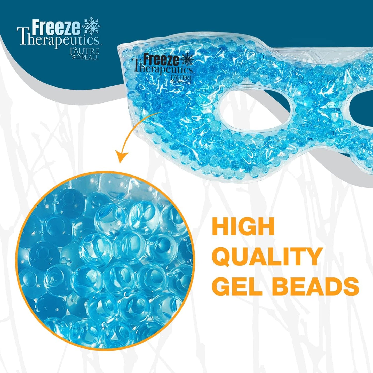 USA Merchant - 2 Redesigned Therapeutic Spa Gel Bead Eye Masks - Hot/Cold Reusable Ice Packs with Flexible Beads - Compress Therapy for Puffy Eyes, Dark Circles, Headaches, Migraines, Stress Relief