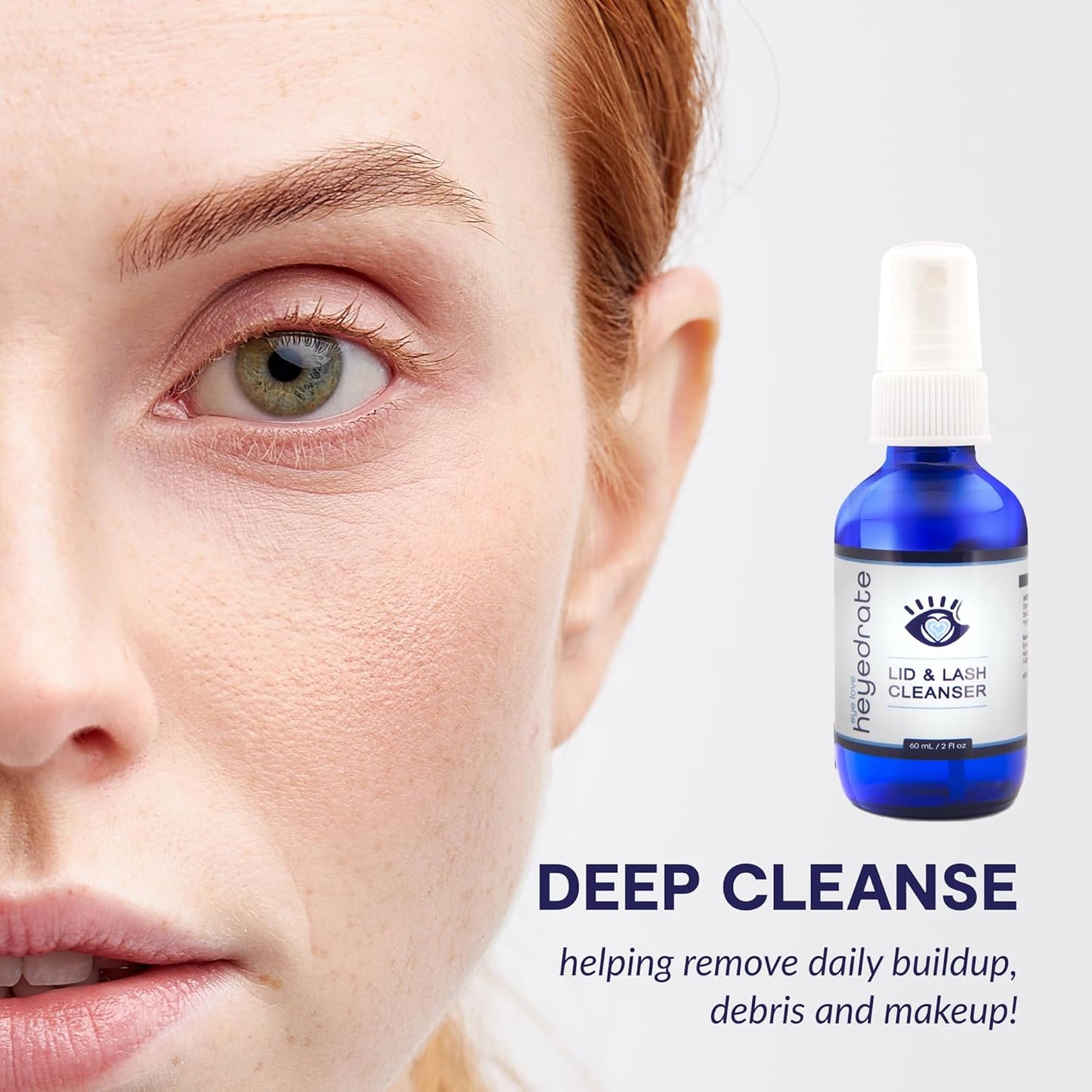 Lid and Lash Cleanser – 2oz Glass Bottle – Pure Hypochlorous Acid Spray for Soothing Dry Eye Irritation – Daily Eyelid & Lash Cleanser