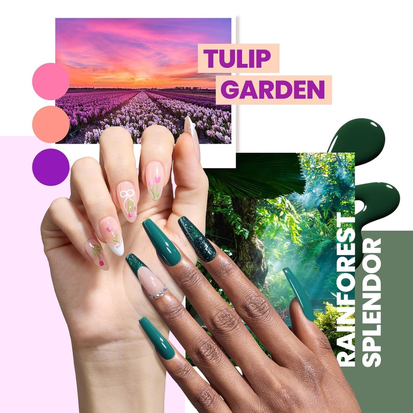 Beetles Gel Nail Polish Kit with U V Light 97Pcs Travel Holiday 45 Colors Gel Polish Set with Nail Stamp Nail Tips Base Top Coat All Season Gel Polish Starter Kit Gift for Women