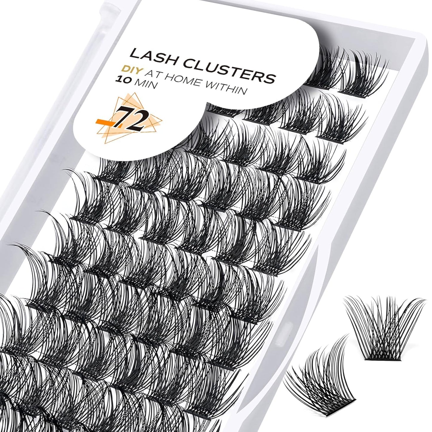 Lash Clusters B02 D Curl 12mm DIY Eyelash Extensions 72 Clusters Lashes B&Qaugen Mega Volume Individual Lashes Eyelash Clusters Extensions Wispy Individual Lashes Cluster DIY at Home (NM-D-12mm)