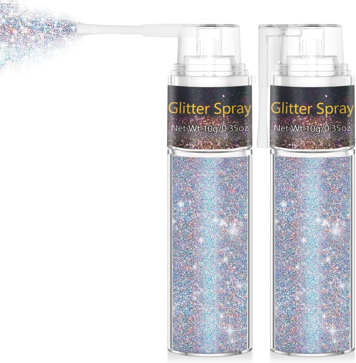 Hair and Body Glitter Spray, 1PC Glint-Rainbow Hair Glitter Extra Fine Face Shimmer Powder for Clothes, Festival Loose Sparkle Powder for Rave Clothes Nail Art Easter Halloween Crafts (Glint-Rainbow)