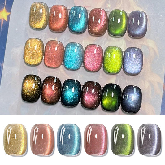 Born Pretty Magnetic Gel Nail Polish,Glitter Magnetic Gel Polish Shimmer Auroras Magnetic Gel Nail Art Manicure Kit 6PCS | alldaygood beauty