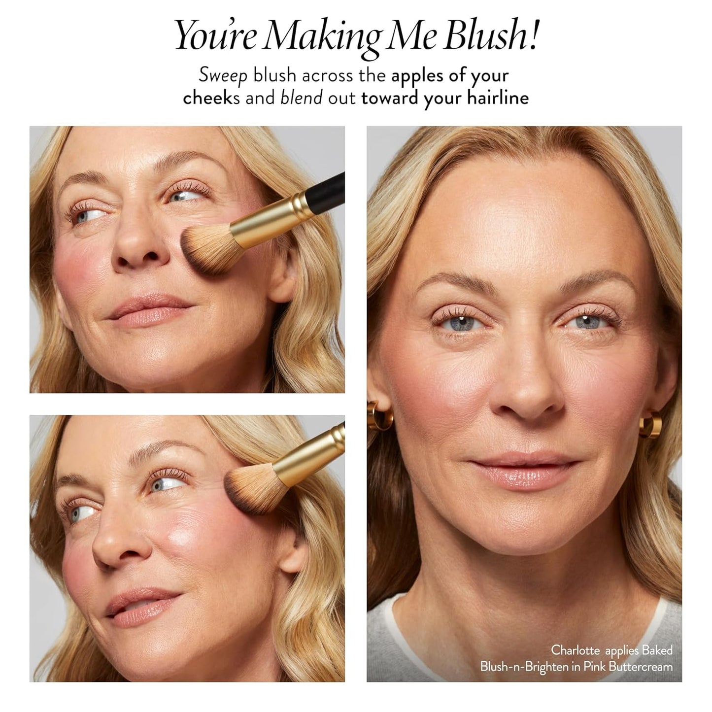 LAURA GELLER NEW YORK Baked Blush-n-Brighten Marbleized Blush + Angled Brush (04 Ethereal Rose, 47mm)