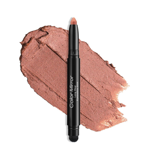 Cream Waterproof Hypoallergenic Eyeshadow Stick, long wear Metallic Glitter Matte Eye Shadow Pencil With Makeup Brush, Eye Brightener, 55 Caramel Metallic | alldaygood beauty