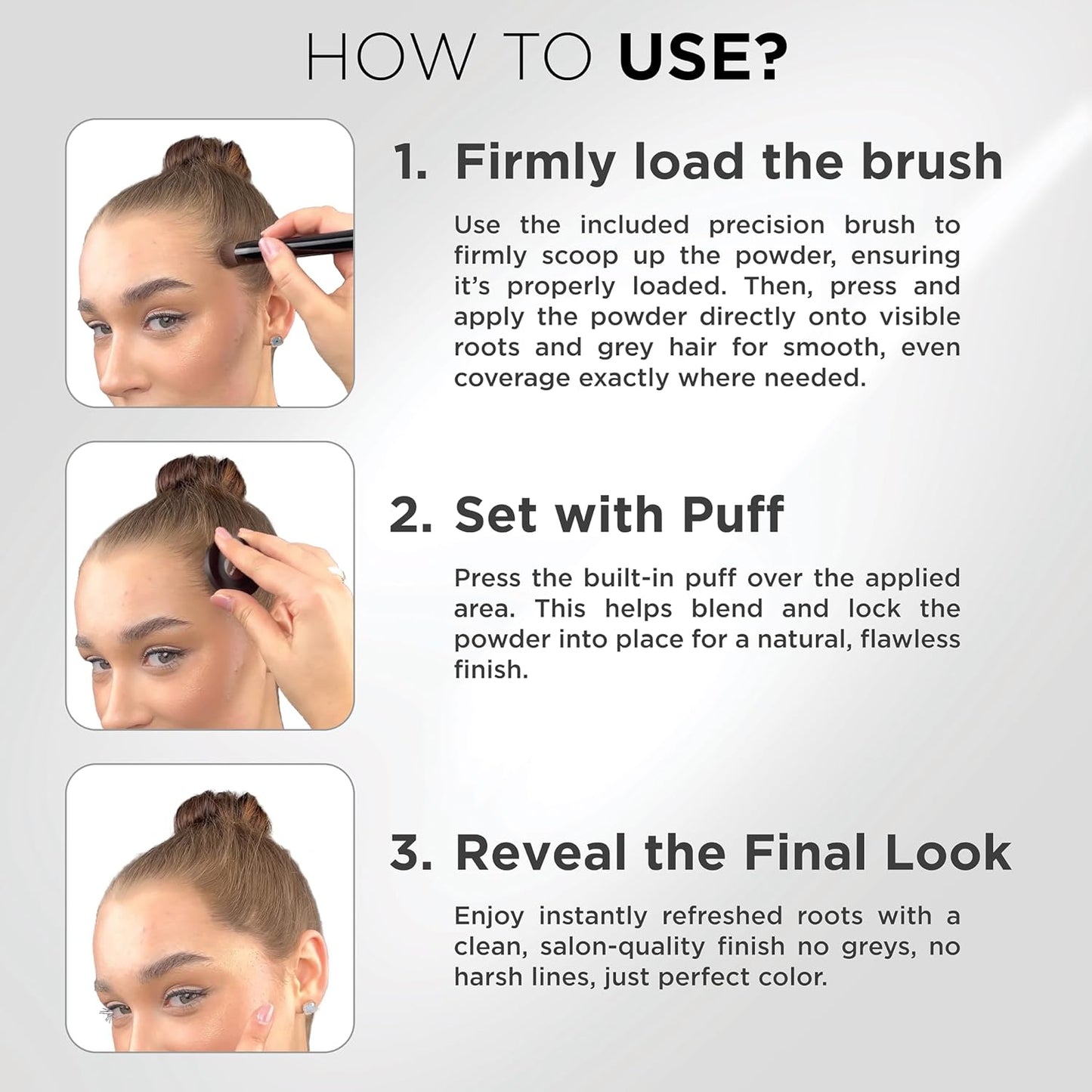 Thick Fiber Root Touch Up Powder, Medium Brown - Water & Sweat Resistant Hair Loss Concealer Set with Brush for Thin Hairlines and Gray Root Coverage