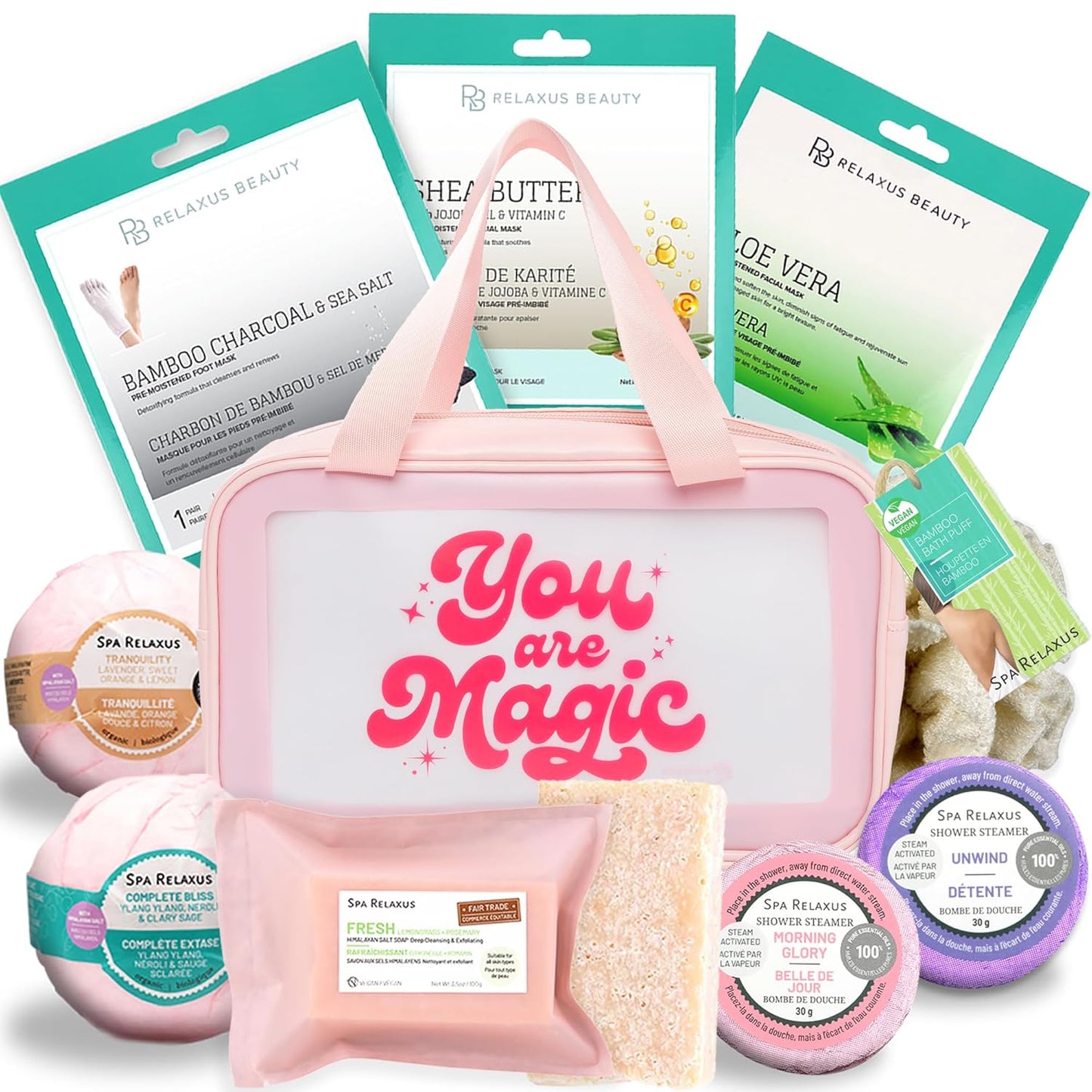 Spa Gift Baskets For Women - Premium Spa Gifts For Women With Cosmetic Bag, Bath Bombs, Handmade Spa Gift Set & Gift Boxes For Women - Mom Gifts, Birthday Gift Basket For Women