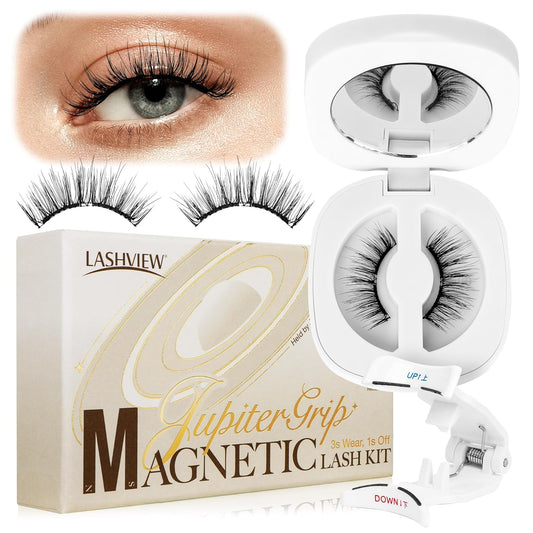 LASHVIEW Magnetic Eyelashes Natural Look, Reusable Manga Magnetic Lashes Kit with Applicator RCM01-NEW
