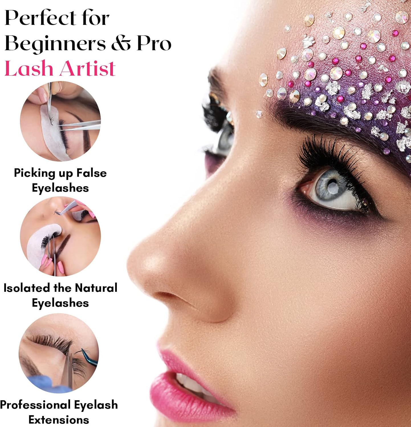 Isolation Tweezer for Eyelash Extensions – 14cm Curved Lash Tweezer, Stainless Steel, Best for Individual Isolation & Classic Lashes, Pinzas para Twisers (Black Titanium)