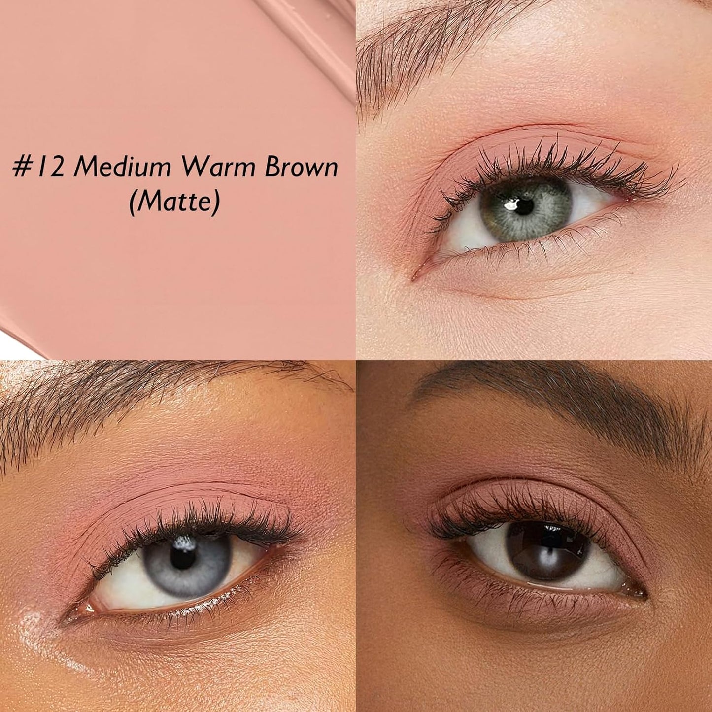 Eyeshadow Stick Medium Warm Brown, Matte Cream Eye Shadow Stick Waterproof Neutral Eyeliner Brightener Pencil Long-Lasting Eye Highlighter Makeup for Older Women Easy to Use High Pigmented