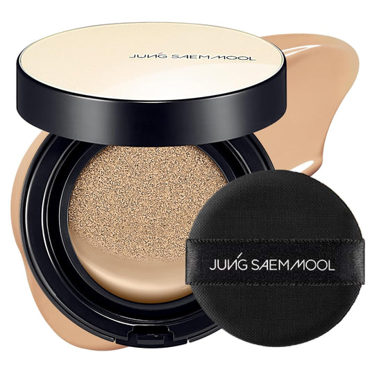 JUNG SAEM MOOL Essential Skin Nuder Cushion 23N Honey 0.49 Fl Oz, No Refill, Natural Radiant Finish Cushion Foundation with Buildable Coverage, Lightweight Texture, Korean Foundation Makeup | alldaygood beauty